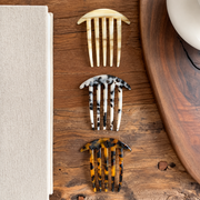French-Style 5-Tooth Acetate Hair Comb – Vintage Updo Accessory for Twists, Buns & Half-Up Styles