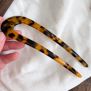 Acetate French Hair Pin – U-Shaped Hair Fork for Buns, Chignons & Twisted Updos